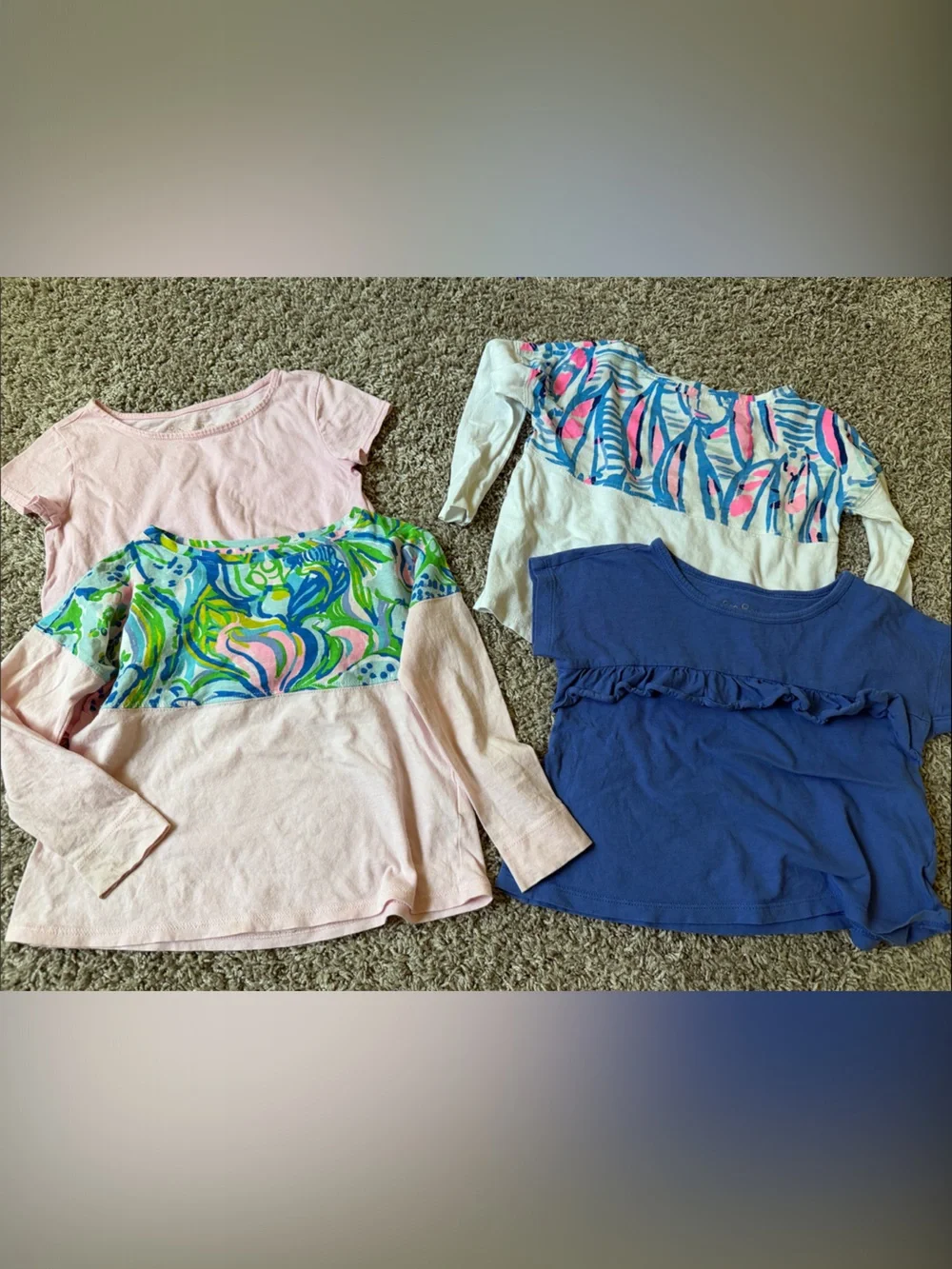 Lilly Pulitzer Girls' Pink, Blue & Green Short Sleeve Tees